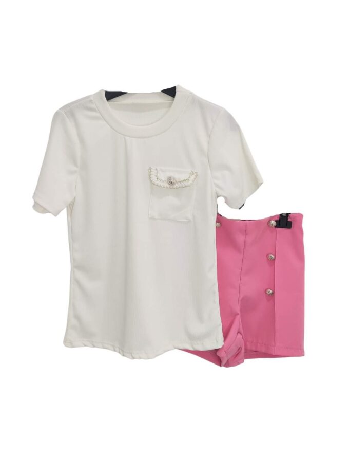 Σύνολο Άσπρο-Ροζ Ψηλόμεσο Junior - Νο 4-14 ετών