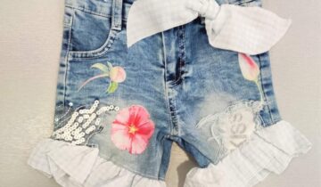 Τζιν Σορτς με Καρό Βολάν Mini - Νο 3-6 ετών