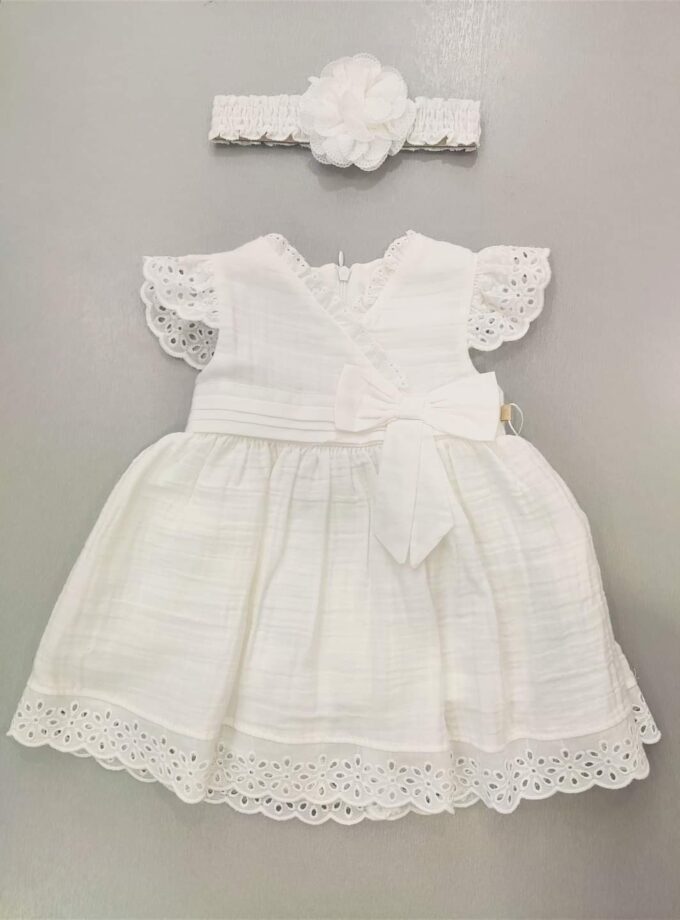 Φόρεμα Λινό Λευκό Bebe - Νο 9-18 μηνών