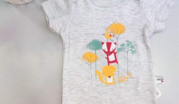 Εσώρουχο Κοντομάνικο Γκρι Ζωάκια Bebe - No 0-18 μηνών