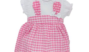 Φορεματάκι Καρό Ροζ-Άσπρο Bebe - No 6-18 μηνών