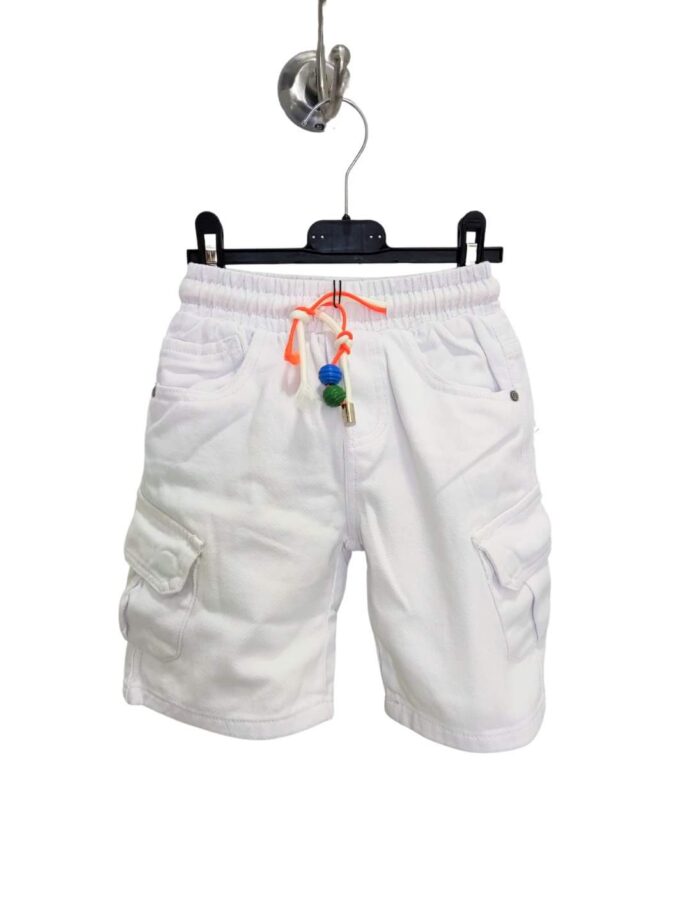 Βερμούδα Ύφασμα Άσπρη Cargo - Νο 4-12 ετών