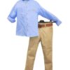 Σύνολο Καλό Σιελ Πουκάμισο Μπεζ Παντελόνι - No 2-9 ετών