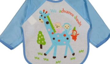 Σαλιάρα Με Μανίκια Καμηλοπάρδαλη Γαλάζια