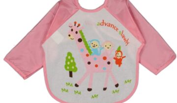 Σαλιάρα Με Μανίκια Καμηλοπάρδαλη Ροζ