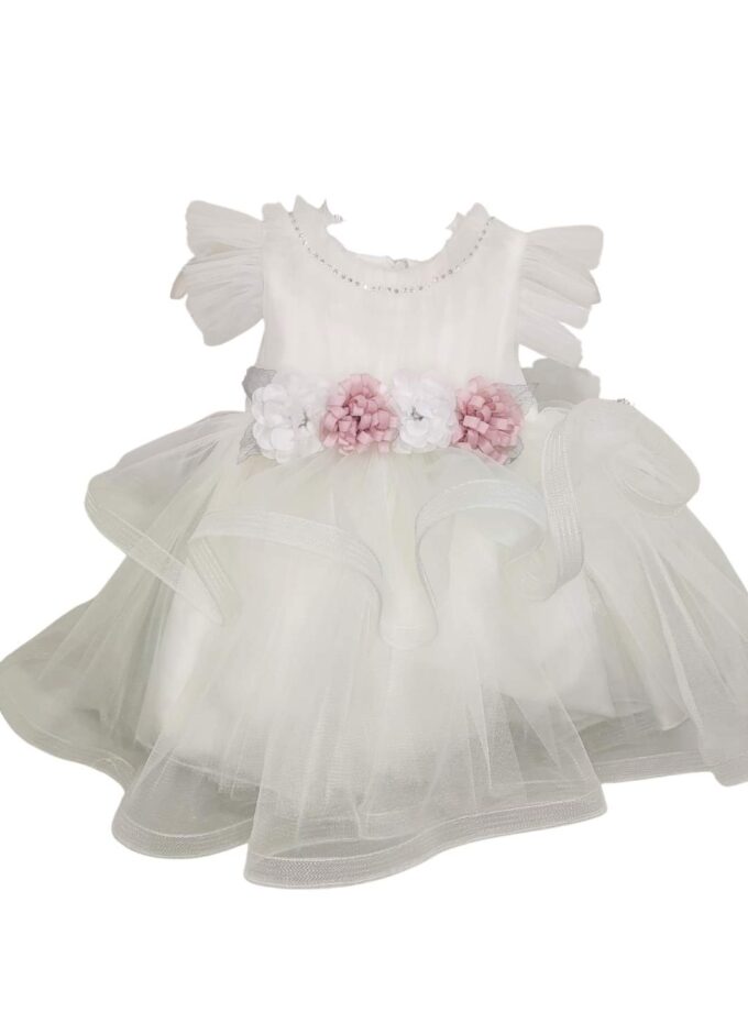 Φόρεμα Αμπιγιέ Λευκό Στρασάκι Bebe