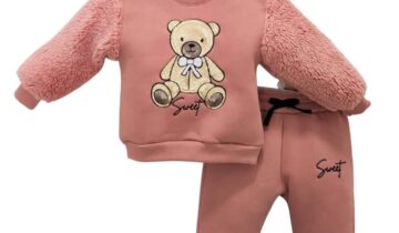 Σύνολο Sweet Bear Σομόν Bebe - Νο 9μ - 3 ετών