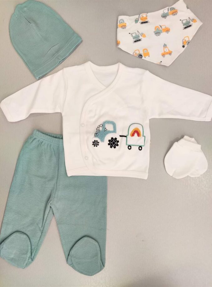 Συνολάκι 5 τεμαχίων Τρακτέρ Πετρόλ NEWBORN - Νο 0-3 μηνών