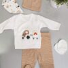 Συνολάκι 5 τεμαχίων Τρακτέρ Μπεζ NEWBORN - Νο 0-3 μηνών