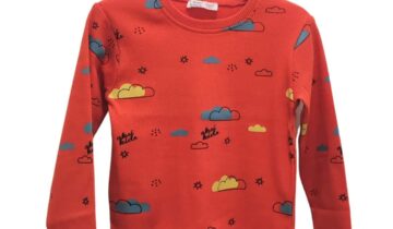 Μπλούζα Μακρυμάνικη Ριπ Κεραμιδί Unisex - Νο 2-6 ετών