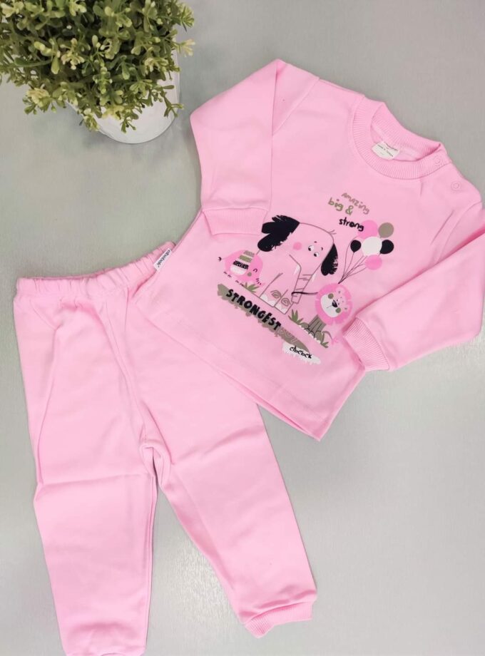 Μπιτζάμα Ελεφαντάκι Ροζ Bebe - Νο 12-24 μηνών