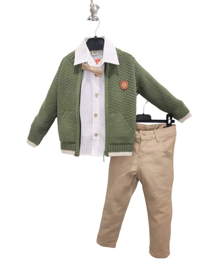 Σύνολο Καλό Λαδί Ζακέτα Mini - Νο 1-4 ετών