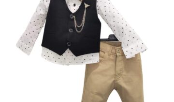 Κοστούμι με Γιλέκο Μαύρο-Μπεζ Mini – Νο 2-5 ετών