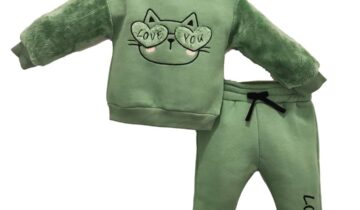 Σύνολο Πράσινη Γάτα με Γουνάκι Bebe - Νο 9μ -3 ετών