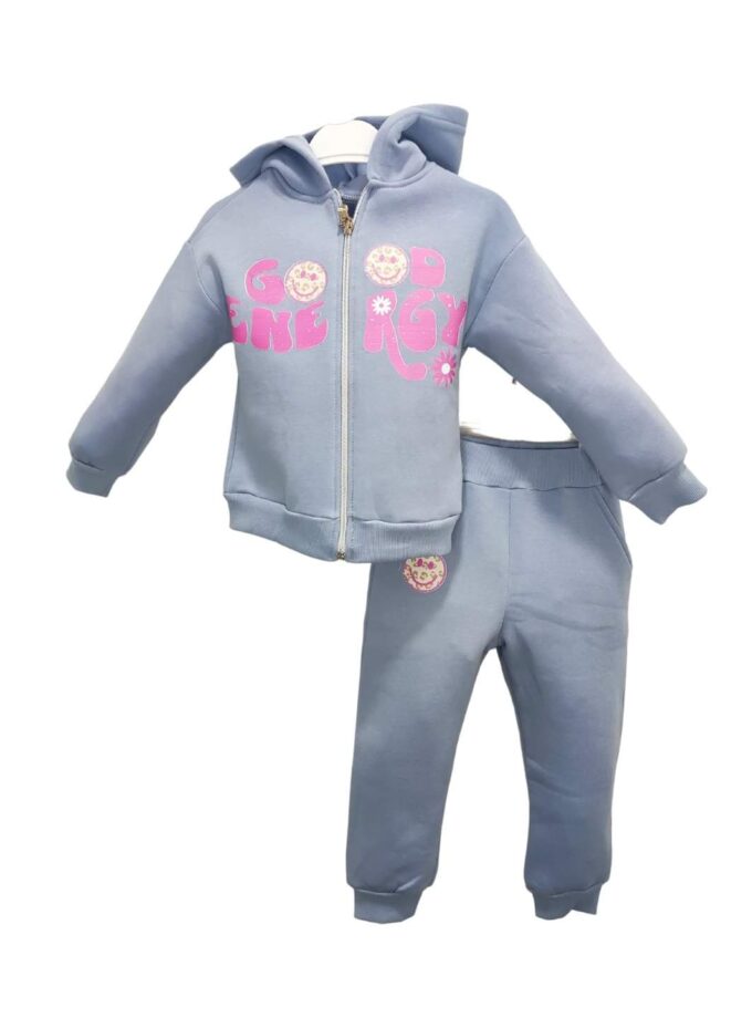 Σύνολο Φούτερ με Ζακέτα Γαλάζιο Mini - Νο 3-6 ετών