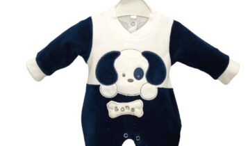 Φορμάκι Βελουτέ Σκυλάκι Μπλε- Νο 0-6 μηνών