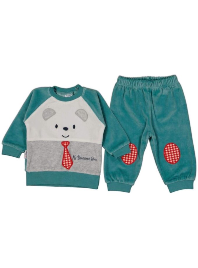 Συνολάκι Βελουτέ Αρκουδοκύριος Πράσινο Bebe - Νο 3-12 μηνών