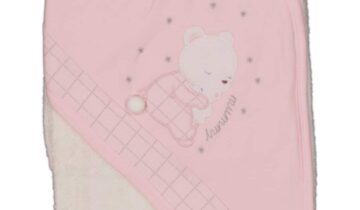 Μπουρνούζι-κάπα Αρκουδάκι Ροζ