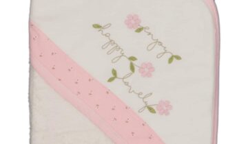 Μπουρνούζι-Κάπα Λουλουδάκια Ροζ