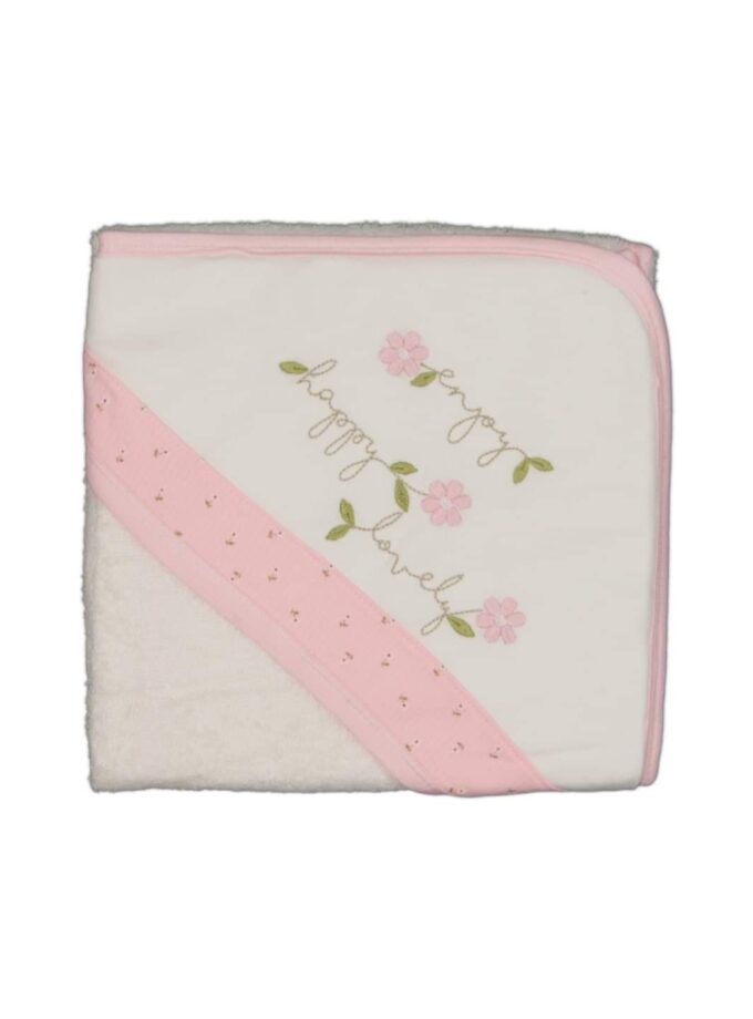 Μπουρνούζι-Κάπα Λουλουδάκια Ροζ