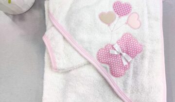 Μπουρνούζι Κάπα Αρκουδάκια Ροζ