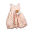 Φόρεμα Αμπιγιέ Σομόν με Λουλουδάκια Mini - Νο 2-6 ετών