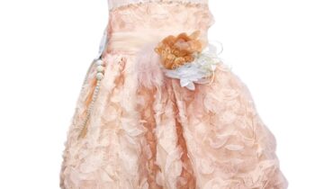 Φόρεμα Αμπιγιέ Σομόν με Λουλουδάκια Mini - Νο 2-6 ετών