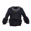 Μπλούζα με Κρόσια και Γουνάκι Μαύρη - Νο 6-10 ετών