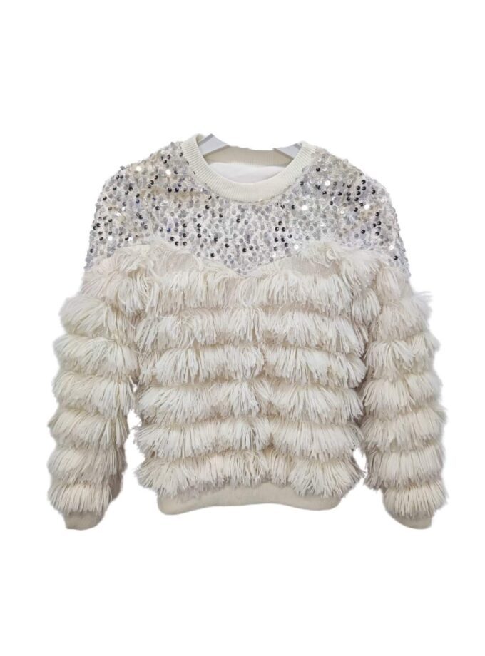 Μπλούζα Πούλιες και Γουνάκι Εκρού - Νο 3-7 ετών