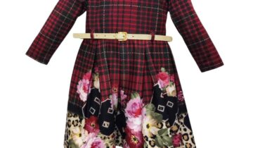 Φόρεμα Καρό με Λεοπάρ Mini - Νο 2-5 ετών