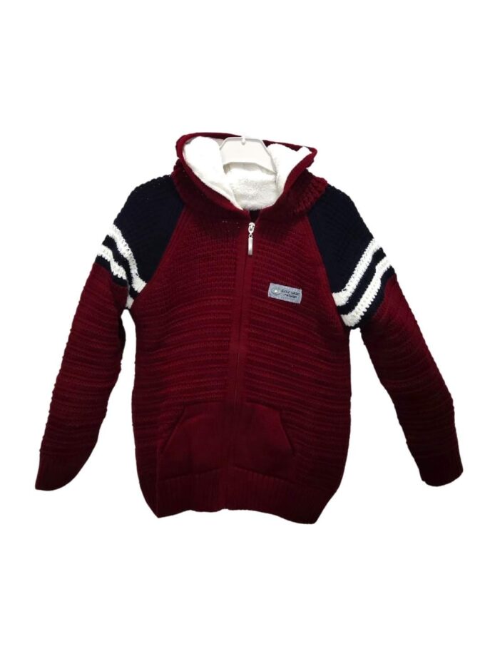 Πλεκτή Ζακέτα Μπορντό Mini - Νο 2-4 ετών