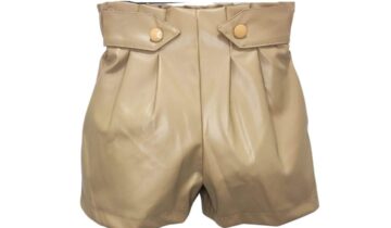 Σόρτς Μπεζ Δερματίνη Junior - Νο 7-10 ετών
