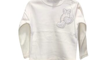 Μπλούζα Άσπρο με Καρδούλες Mini - Νο 1-4 ετών