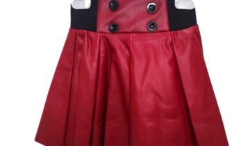 Φούστα Δερματίνη Μπορντό Junior - Νο 4-12 ετών