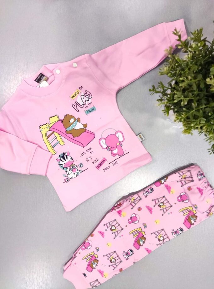Μπιτζάμα Παιδική Χαρά Ροζ Bebe - Νο 6-18 μηνών