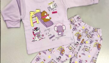 Μπιτζάμα Παιδική Χαρά Λιλά Bebe - Νο 6-18 μηνών