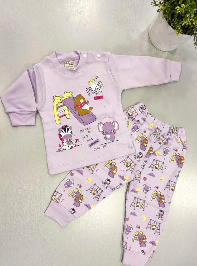 Μπιτζάμα Παιδική Χαρά Λιλά Bebe - Νο 6-18 μηνών