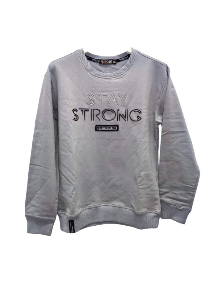 Μπλούζα Φούτερ Stay Strong Γκρι - No 10-16 ετών