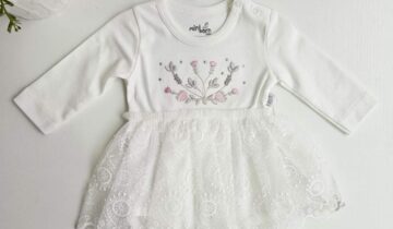 Βρεφικό Φορεματάκι Λευκό Δανδέλα Bebe - Νο 0-12 μηνών