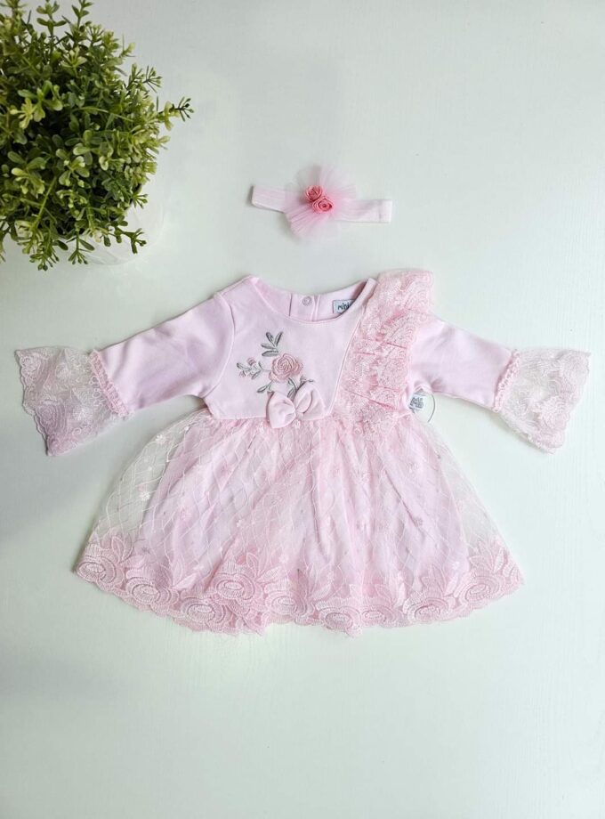 Βρεφικό Φορεματάκι Ροζ με Δανδέλα Bebe - Νο 0-12 μηνών