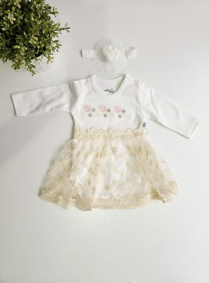 Φορεματάκι Βρεφικό Τουλίπα Εκρού Bebe - Νο 0-9 μηνών