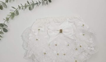 Βρακάκι Φιγούρας Άσπρο με Κορδέλα και Δανδέλα με Στρασάκι