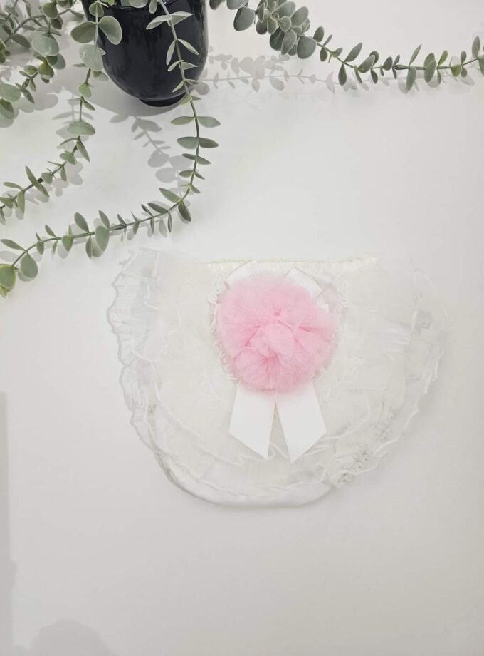 Βρακάκι Φιγούρας Άσπρο Ροζ Φούντα