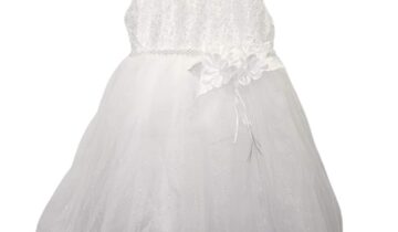 Φόρεμα Άσπρο με Κεντητό Μπούστο Junior - Νο 4-14 ετών