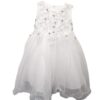 Φόρεμα Λευκό με Μπούστο με Στρασάκια και Λουλούδια Junior -Νο 4-16 ετών