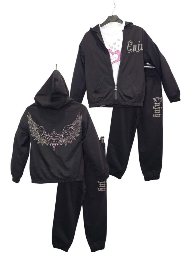 Τριπλό Σετ Φόρμας με Φτερά Junior - Νο 8-16 ετών