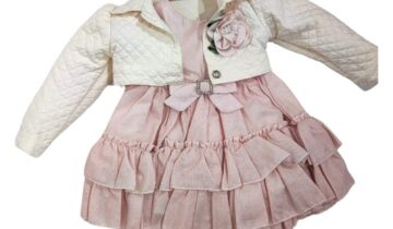 Σύνολο Καπιτονέ με Ροζ Φόρεμα Bebe - Νο 9-24 μηνών