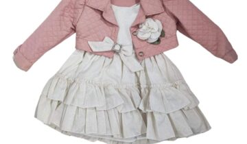 Σύνολο Καπιτονέ με Εκρού Φόρεμα Bebe - Νο 9-24 μηνών