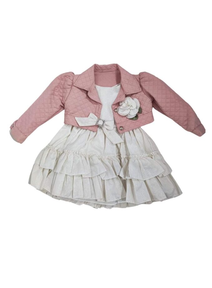 Σύνολο Καπιτονέ με Εκρού Φόρεμα Bebe - Νο 9-24 μηνών