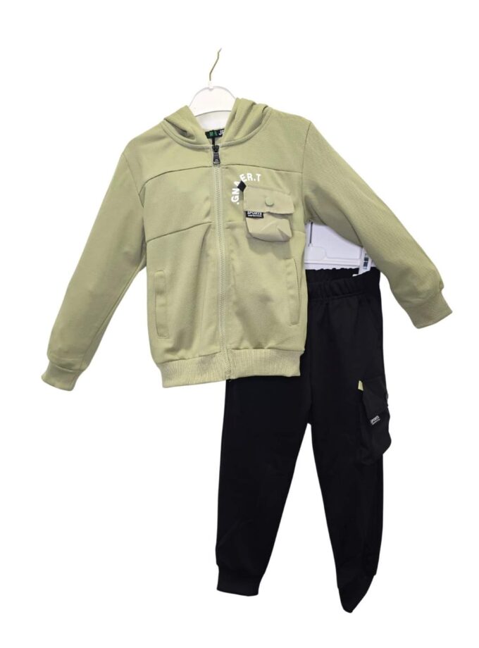 Σύνολο Ζακέτα- Φόρμα Λαδί Junior - Νο 4-12 ετών